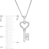 Thumbnail Image 2 of 1/20 CT. T.W. Diamond Heart-Top Key Pendant in Sterling Silver