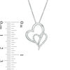 Thumbnail Image 1 of 1/10 CT. T.W. Diamond Double Heart Pendant in Sterling Silver