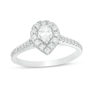 Pear Shaped Halo Diamond Engagement Ring – Ascot Diamonds