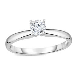 1/3 CT. Diamond Solitaire Engagement Ring in 14K White Gold