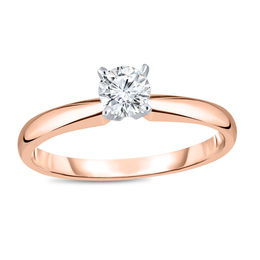 1/3 CT. Diamond Solitaire Engagement Ring in 14K Rose Gold