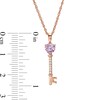 Thumbnail Image 2 of Rose de France Amethyst and Lab-Created White Sapphire Key Pendant in Sterling Silver with 14K Rose Gold Plate