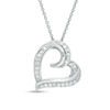 Thumbnail Image 0 of 1/4 CT. T.W. Diamond Tilted Curly Heart Pendant in Sterling Silver