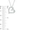 Thumbnail Image 2 of 1/4 CT. T.W. Diamond Tilted Curly Heart Pendant in Sterling Silver