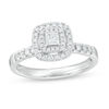 Thumbnail Image 1 of 1/2 CT. T.W. Princess-Cut Diamond Double Frame Engagement Ring in 10K White Gold