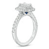 Thumbnail Image 2 of Vera Wang Love Collection 1-1/3 CT. T.W. Emerald-Cut Diamond Double Frame Engagement Ring in 14K White Gold