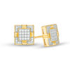 Thumbnail Image 0 of Men's 1/6 CT. T.W. Diamond Composite Square Frame Stud Earrings in 10K Gold