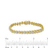 Thumbnail Image 3 of 1/2 CT. T.W. Diamond &quot;S&quot; Tennis Bracelet in Sterling Silver with 14K Gold Plate - 7.25&quot;