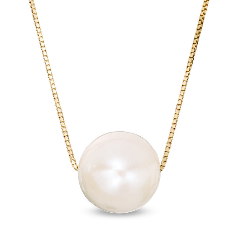 Main Image 1 of 10.0-11.0mm Freshwater Cultured Pearl Pendant with 10K Gold Chain