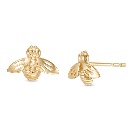 14k gold bumblebee earrings