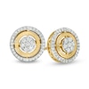 Thumbnail Image 1 of 1/3 CT. T.W. Multi-Diamond Double Frame Vintage-Style Stud Earrings in 10K Gold