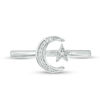 Thumbnail Image 3 of Diamond Accent Crescent Moon and Star Open Ring in Sterling Silver