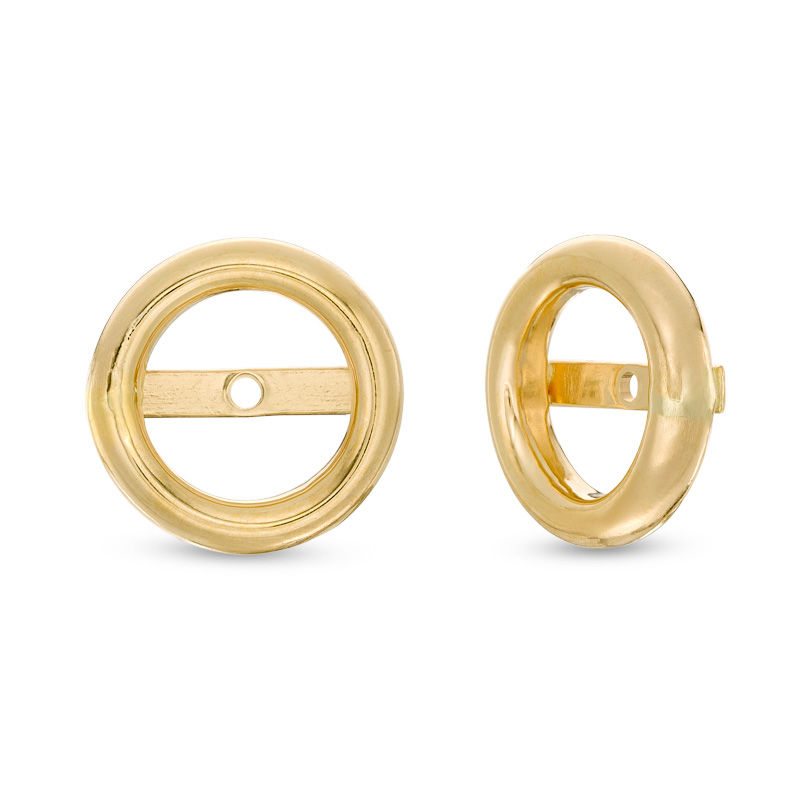 Circle Tube Earring Jackets in 10K Gold