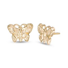 Child's Butterfly Stud Earrings in 14K Gold