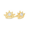 Thumbnail Image 1 of Child's Cubic Zirconia Beaded Crown Stud Earrings in 14K Gold