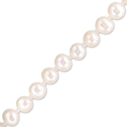 Child's 4.5-5.0mm Freshwater Cultured Pearl Strand Bracelet with 14K Gold Clasp-5.25&quot;