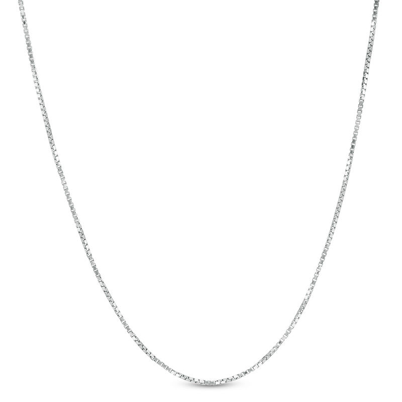 Main Image 1 of Adjustable 015 Gauge Box Chain Necklace in Sterling Silver - 22&quot;