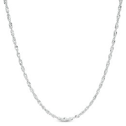 Adjustable 030 Gauge Singapore Chain Necklace in Sterling Silver - 22&quot;