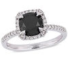 Thumbnail Image 1 of 2 CT. T.W.  Black and White Diamond Frame Engagement Ring in 10K White Gold