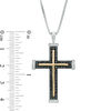 Thumbnail Image 2 of Men's 1 CT. T.W. Enhanced Black and White Diamond Cross Pendant in Two-Tone Sterling Silver and 10K Gold - 22&quot;