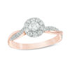 Thumbnail Image 1 of 3/8 CT. T.W. Diamond Frame Twist Engagement Ring in 10K Rose Gold