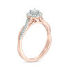 Thumbnail Image 2 of 3/8 CT. T.W. Diamond Frame Twist Engagement Ring in 10K Rose Gold