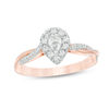 Thumbnail Image 1 of 3/8 CT. T.W. Pear-Shaped Diamond Frame Twist Engagement in 10K Rose Gold