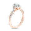 Thumbnail Image 2 of 3/8 CT. T.W. Pear-Shaped Diamond Frame Twist Engagement in 10K Rose Gold