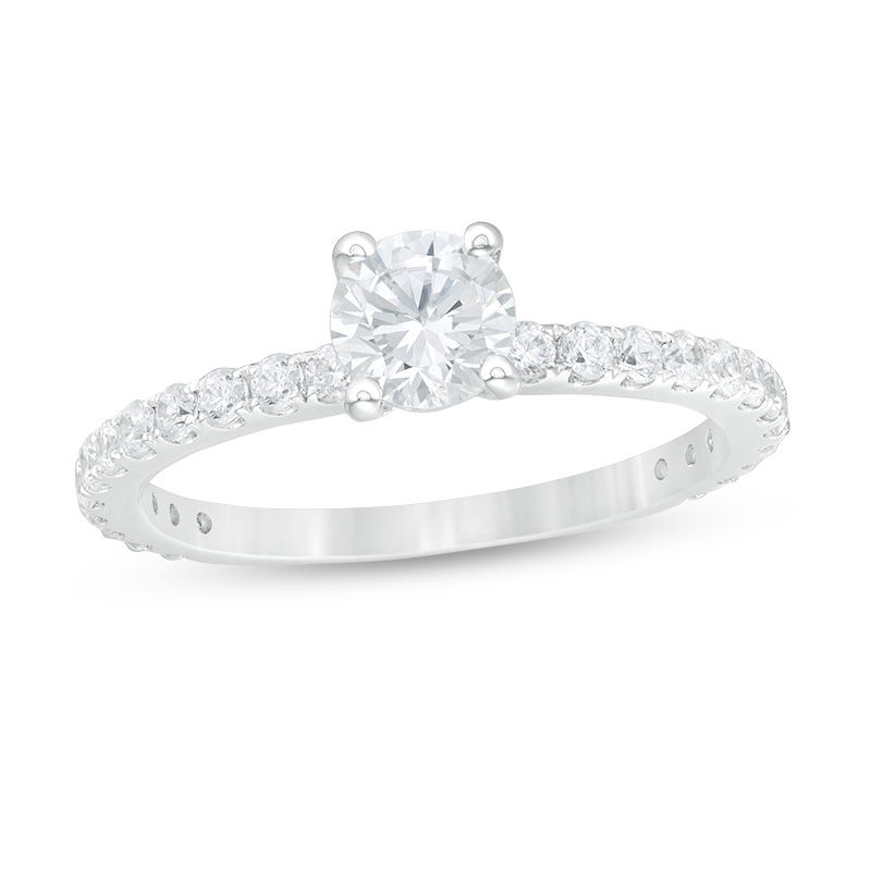 1 CT. T.W. Certified Diamond Engagement Ring in 14K White Gold (I/I1 ...