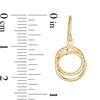 Thumbnail Image 2 of Multi-Finish Double Circle Drop Earrings in 14K Gold