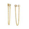 Thumbnail Image 0 of Ball and Diamond-Cut Chain Drop Front/Back Earrings in 14K Gold
