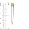 Thumbnail Image 1 of Ball and Diamond-Cut Chain Drop Front/Back Earrings in 14K Gold