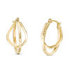 Thumbnail Image 1 of Multi-Finish Orbital Hoop Earrings in 14K Gold