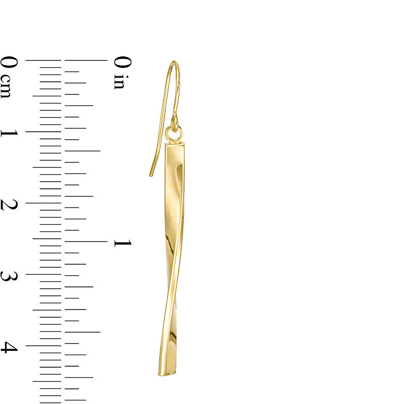 Main Image 2 of Twisted Bar Drop Earrings in 14K Gold