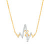 Thumbnail Image 1 of 1/6 CT. T.W. Diamond Infinity Knot Heartbeat Necklace in 10K Gold - 17.1&quot;