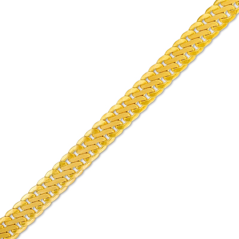 Main Image 1 of Made in Italy 5.3mm Satin S-Link Chain Bracelet in Hollow 14K Gold - 7.5&quot;