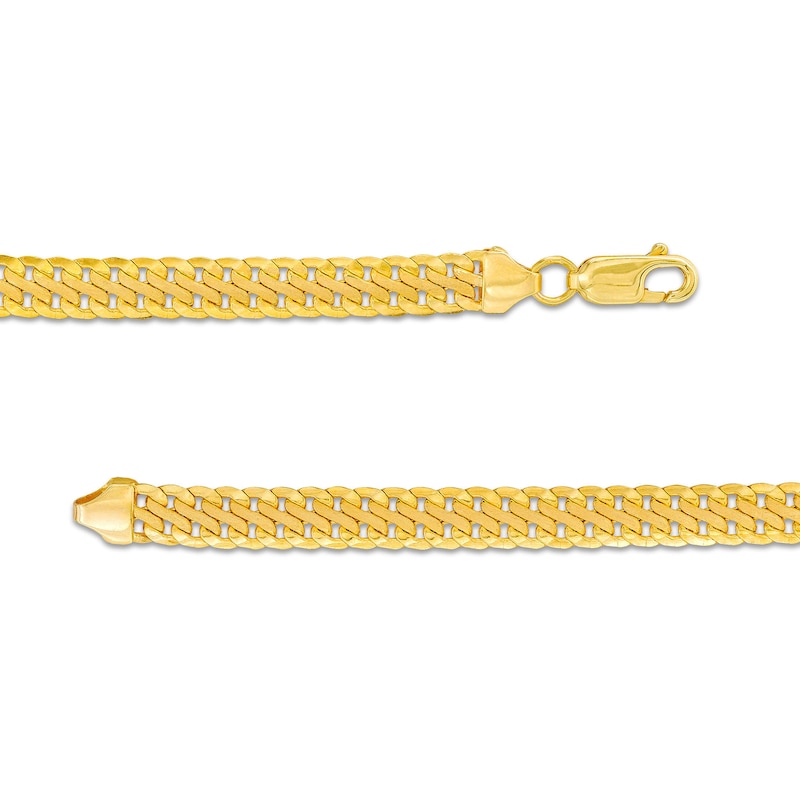 Main Image 3 of Made in Italy 5.3mm Satin S-Link Chain Bracelet in Hollow 14K Gold - 7.5&quot;