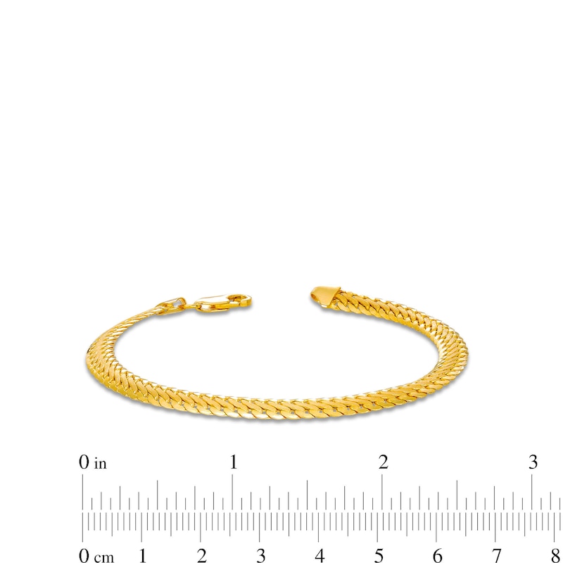 Main Image 4 of Made in Italy 5.3mm Satin S-Link Chain Bracelet in Hollow 14K Gold - 7.5&quot;