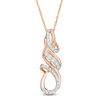 Thumbnail Image 0 of 1/4 CT. T.W. Diamond Twist Flame Pendant in 10K Rose Gold