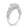 Thumbnail Image 2 of 1 CT. T.W. Diamond Past Present Future® Frame Wrapped Shank Engagement Ring in 14K Two-Tone Gold