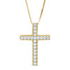 Thumbnail Image 1 of 1/4 CT. T.W. Diamond Cross Pendant in 10K Gold