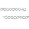 Thumbnail Image 2 of 1/5 CT. T.W. Diamond Alternating Heart and Infinity Bracelet in Sterling Silver - 7.25&quot;