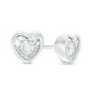 Thumbnail Image 1 of 1/8 CT. T.W. Diamond Solitaire Heart-Shaped Stud Earrings in 10K White Gold (I/I3)