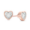 Thumbnail Image 1 of 1/8 CT. T.W. Diamond Solitaire Heart-Shaped Stud Earrings in 10K Rose Gold (I/I3)