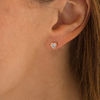 Thumbnail Image 2 of 1/8 CT. T.W. Diamond Solitaire Heart-Shaped Stud Earrings in 10K Rose Gold (I/I3)