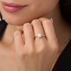 Thumbnail Image 3 of 6.0mm Freshwater Cultured Pearl and 1/20 CT. T.W. Diamond Sunburst Frame Ring in 10K Gold