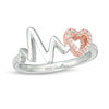 Thumbnail Image 1 of 1/20 CT. T.W. Diamond Heartbeat Ring in Sterling Silver and 10K Rose Gold