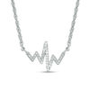 Thumbnail Image 1 of 1/20 CT. T.W. Diamond Heartbeat Necklace in Sterling Silver