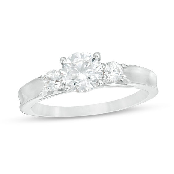 1 CT. T.W. Diamond Past Present Future® Engagement Ring in 14K White ...