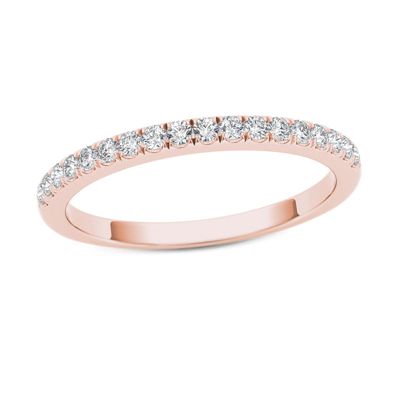 Main Image 1 of 1/3 CT. T.W. Diamond Wedding Band in 10K Rose Gold